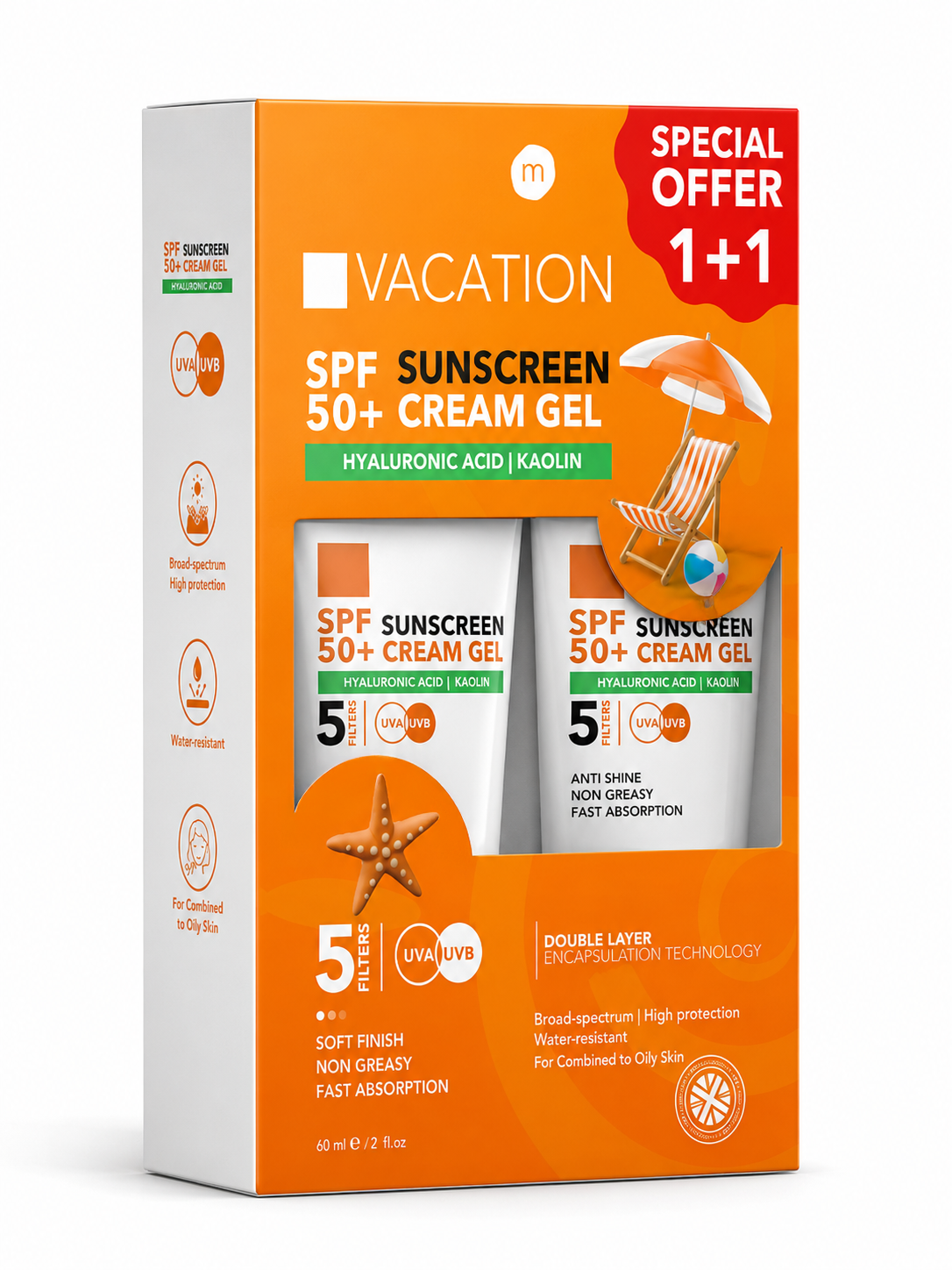 2 Vacation Sunscreen Cream Gel 60 ml
