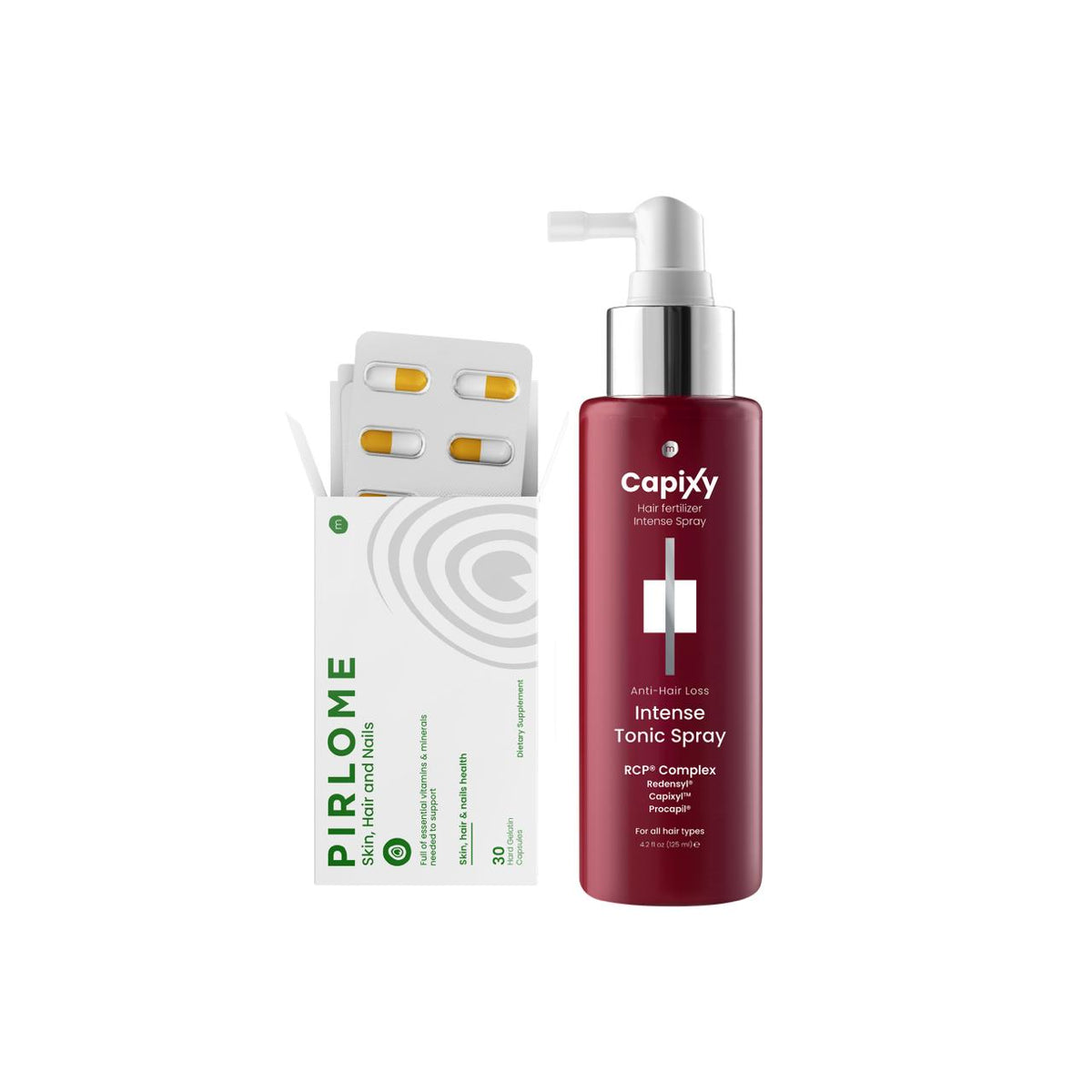 Capixy Intense Tonic Spray 125ml + Pirlome For Skin, Hair & Nails