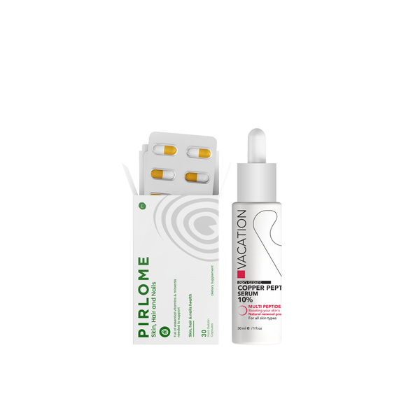 Vacation Copper Peptide Serum 10% 30ml +Pirlome For Skin, Hair & Nails