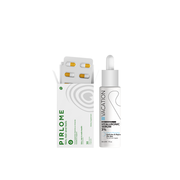 Vacation Hyaluronic Acid Serum 3% 30 ml+Pirlome For Skin, Hair & Nails