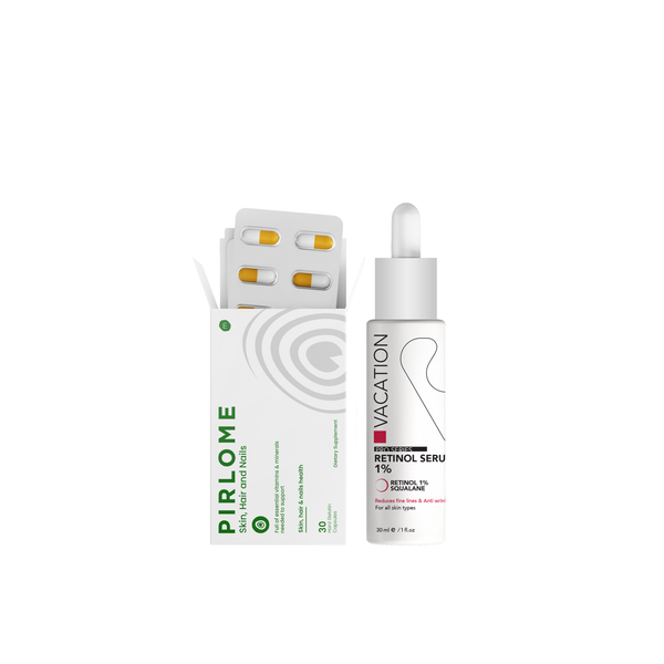Vacation Retinol Serum 1% 30 ml+Pirlome For Skin, Hair & Nails